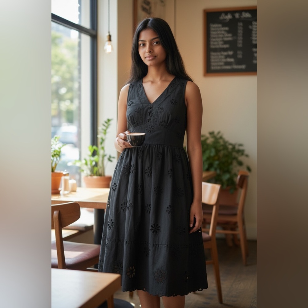 Kate Spade Black Midi Dress